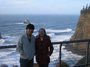 Scott and Katie at the beach in Oregon