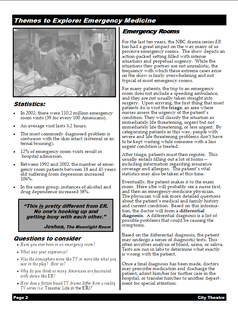 Page 2 of the Moonlight Room Resource Guide